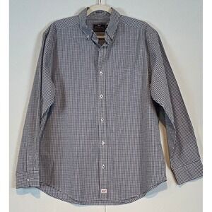 Vineyard Vines Classic Fit Murray Shirt Gingham Check Blue White  Mens Large